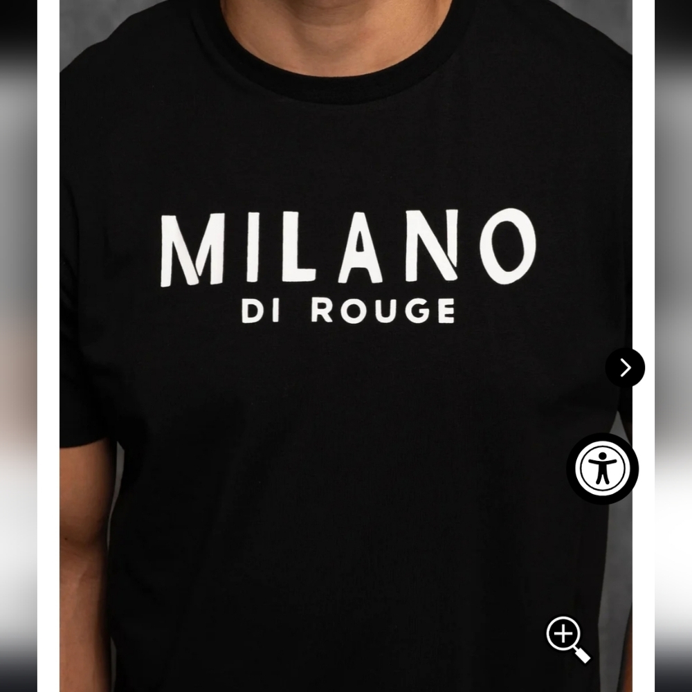 Milano Di Rouge Black Signature Tee Sz M - Picture 2 of 6